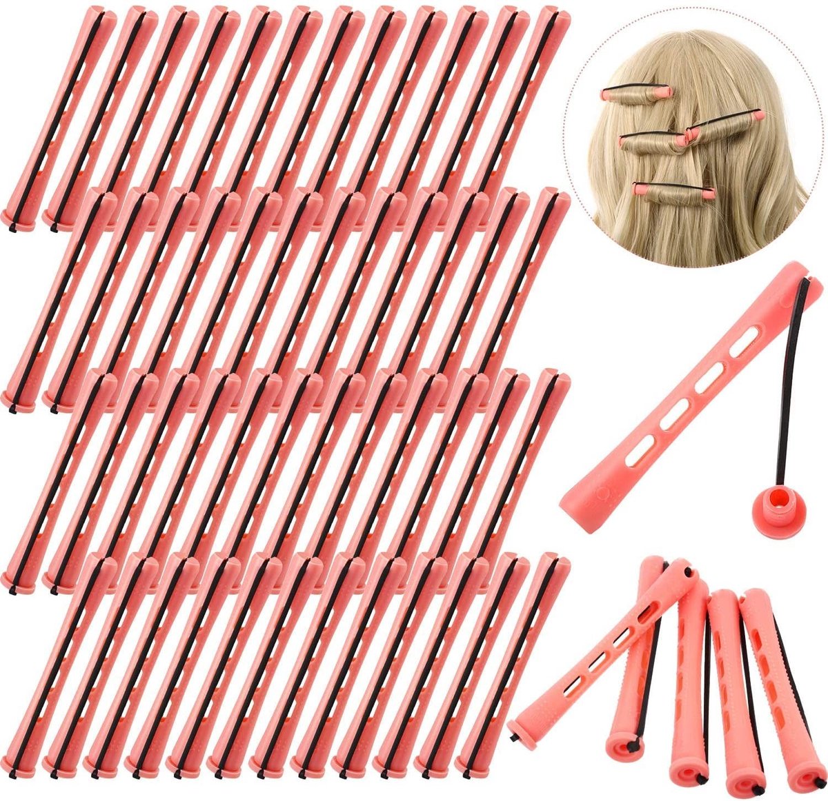Solidchoice - Set van 48 Koude Haarrollers voor Krullen zonder Hitte