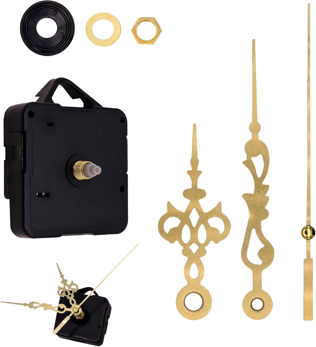 Wandklok mechanisme vervangingsset - 13 mm assen - voor diverse stijlen - ideaal voor DIY projecten - ShopVlot
