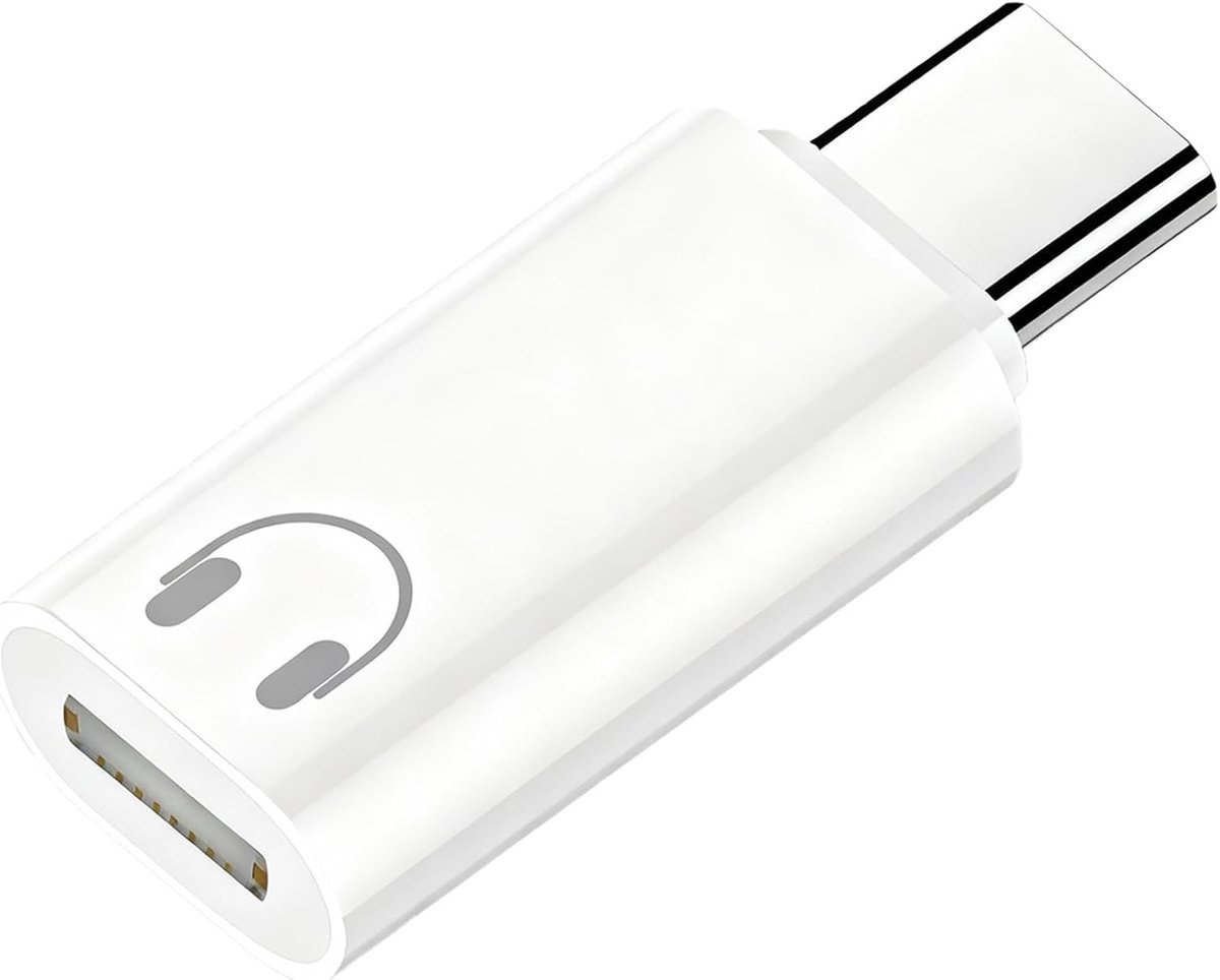 Audio adapter 8 pin connector naar USB C - met geïntegreerde DAC chip - voor iPhone 17 16 15 Pro Max Plus Air - ShopVlot