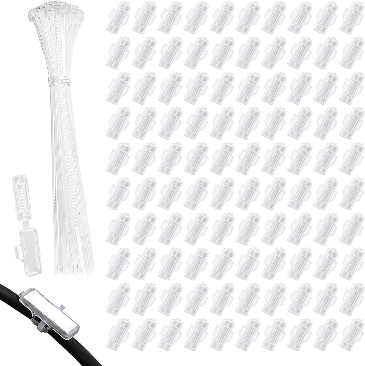 Kabellabels set 100 stuks - transparante kabelmarkeringen - met kabelbinders en etiketten - ShopVlot