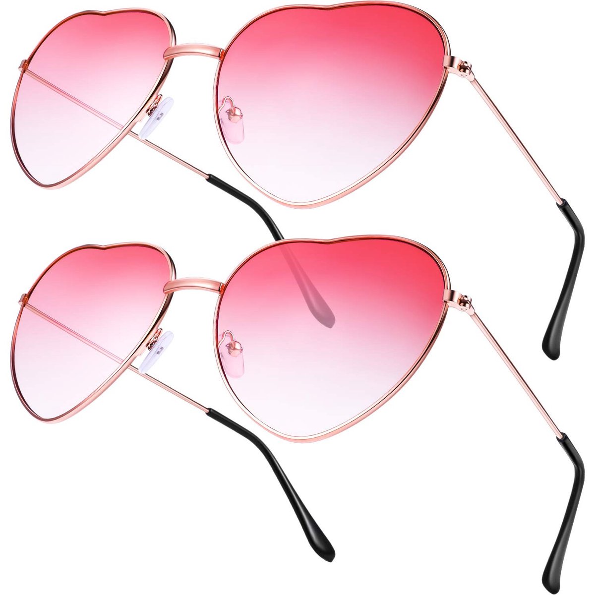 Solidchoice - Hartvormige Zonnebril voor Volwassenen met Roze Goud Frame