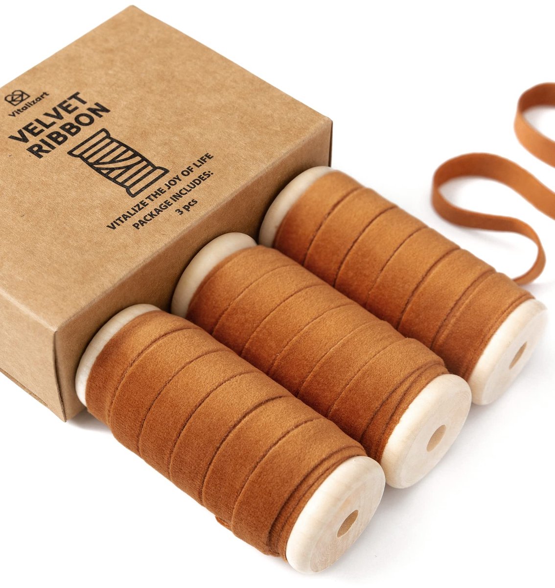 Solidchoice - Terracotta Velvet Ribbon Set voor Creatieve Decoraties