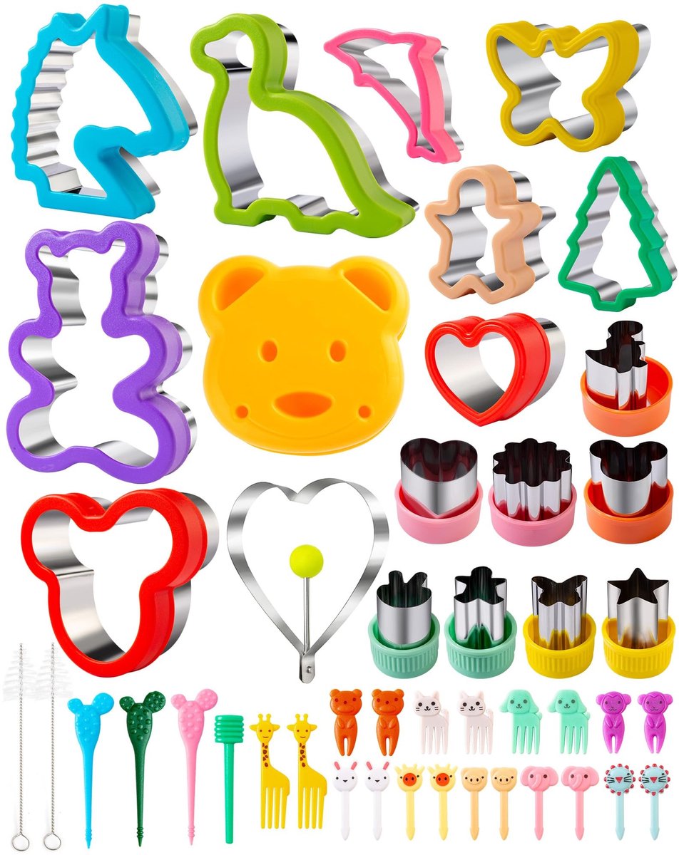 Solidchoice - 45 Stuks Rvs Koekjesuitsteekvormen en Fruitvorken Set