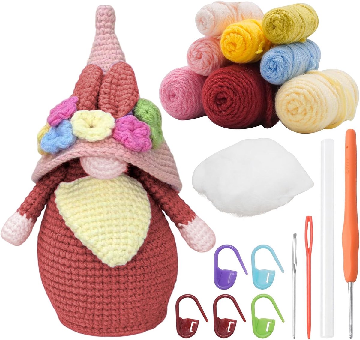 Gehaakte gnome popset - unieke lentedecoratie - traditioneel Zweeds tomte-design - schattige paasdecoratie - ShopVlot