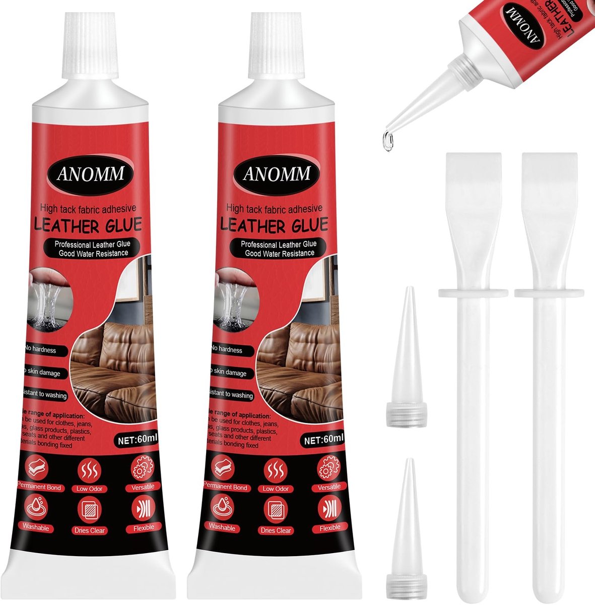 Solidchoice - 2 Stuks Sterke Reparatie Lijm voor Leer en Meerdere Materialen