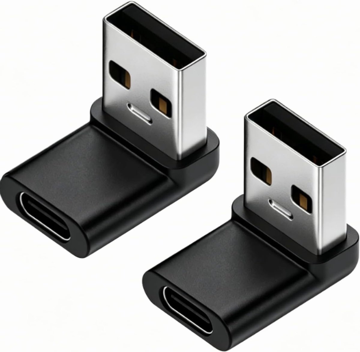 USB A naar USB C adapter - L-vormig 90 graden hoekadapter - ruimtebesparend ontwerp - ideaal voor kabelmanagement - ShopVlot