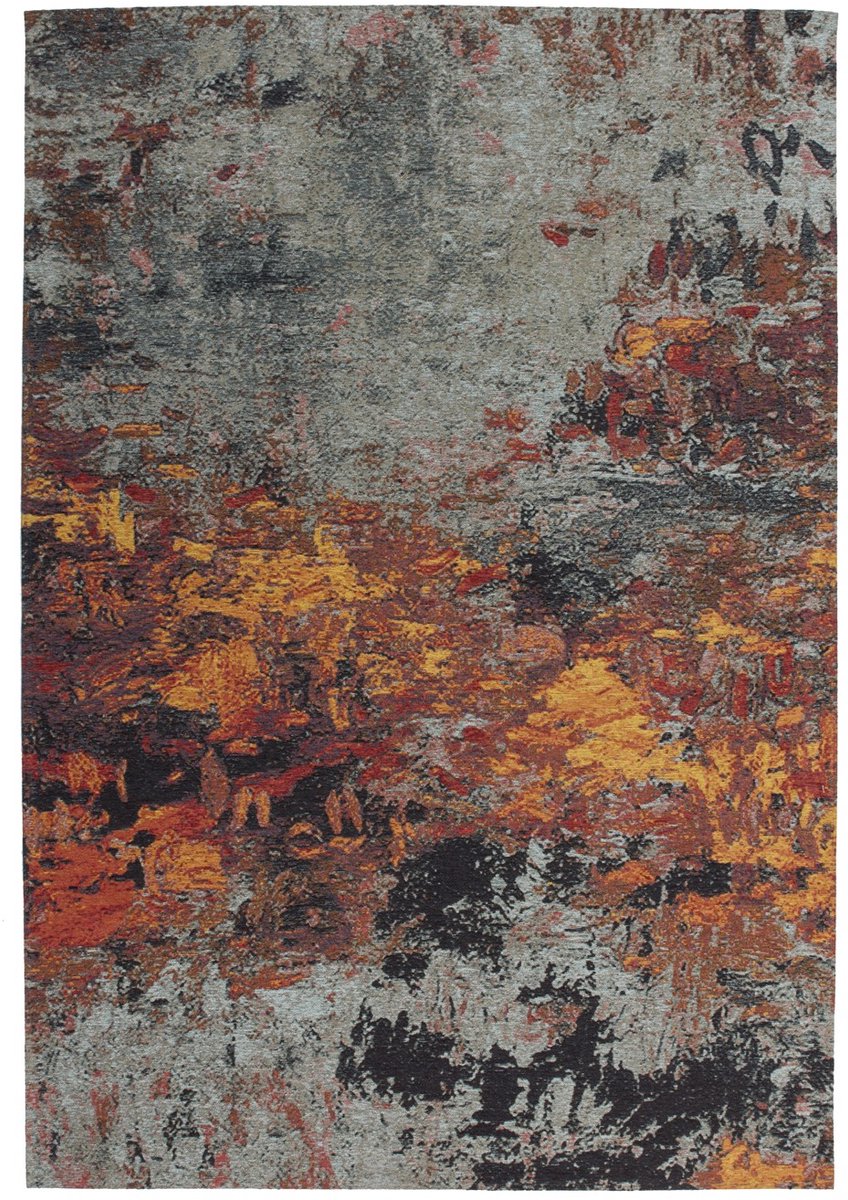 Padiro laagpolig vloerkleed 115 x 170 cm - meerkleurig - modern abstract design - geschikt voor vloerverwarming - van polyester en katoen
