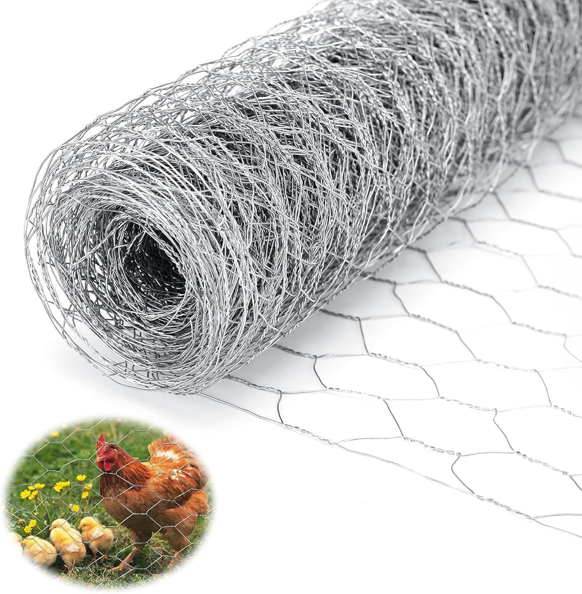 Draadgaas 0,4 m x 10 m - Gegalvaniseerd hexagonaal draad - Sterk en duurzaam - Ideaal voor dierenverblijven - ShopVlot