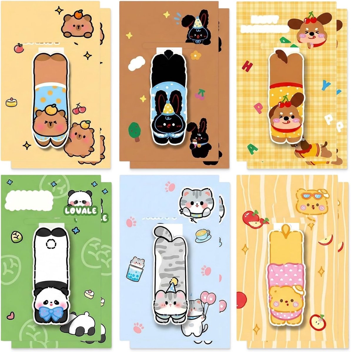 Magnetische boekenleggers voor kinderen - 12 stuks - schattige dierendesigns - stimuleert leesplezier - ShopVlot