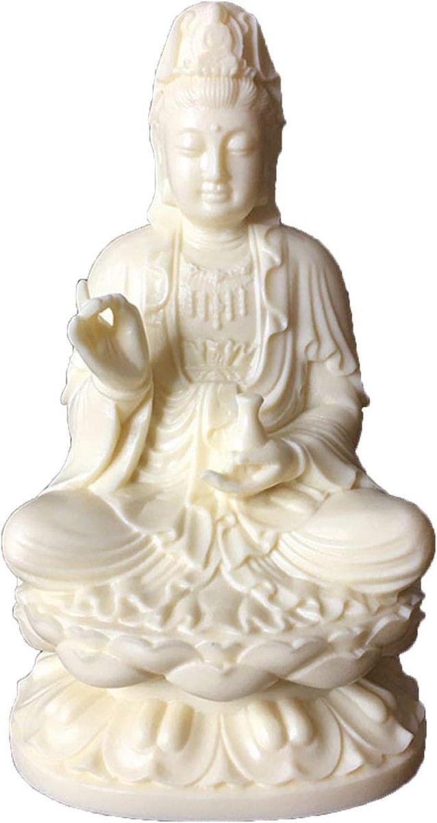 Solidchoice - Guanyin Boeddha Beeld op Lotus voor Thuisdecoratie