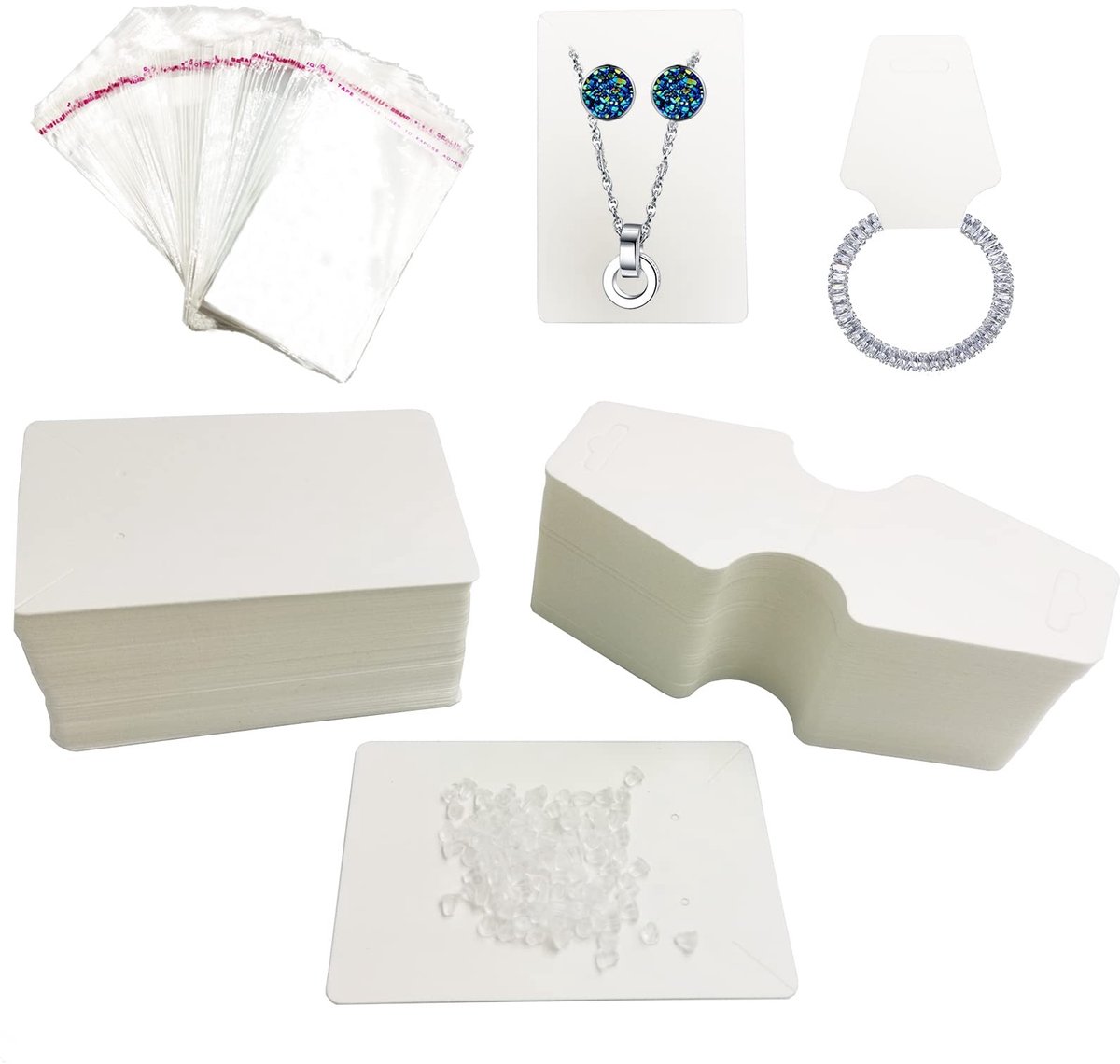 Solidchoice - 200 Stuks Earring Display Cards met Sluitpouches