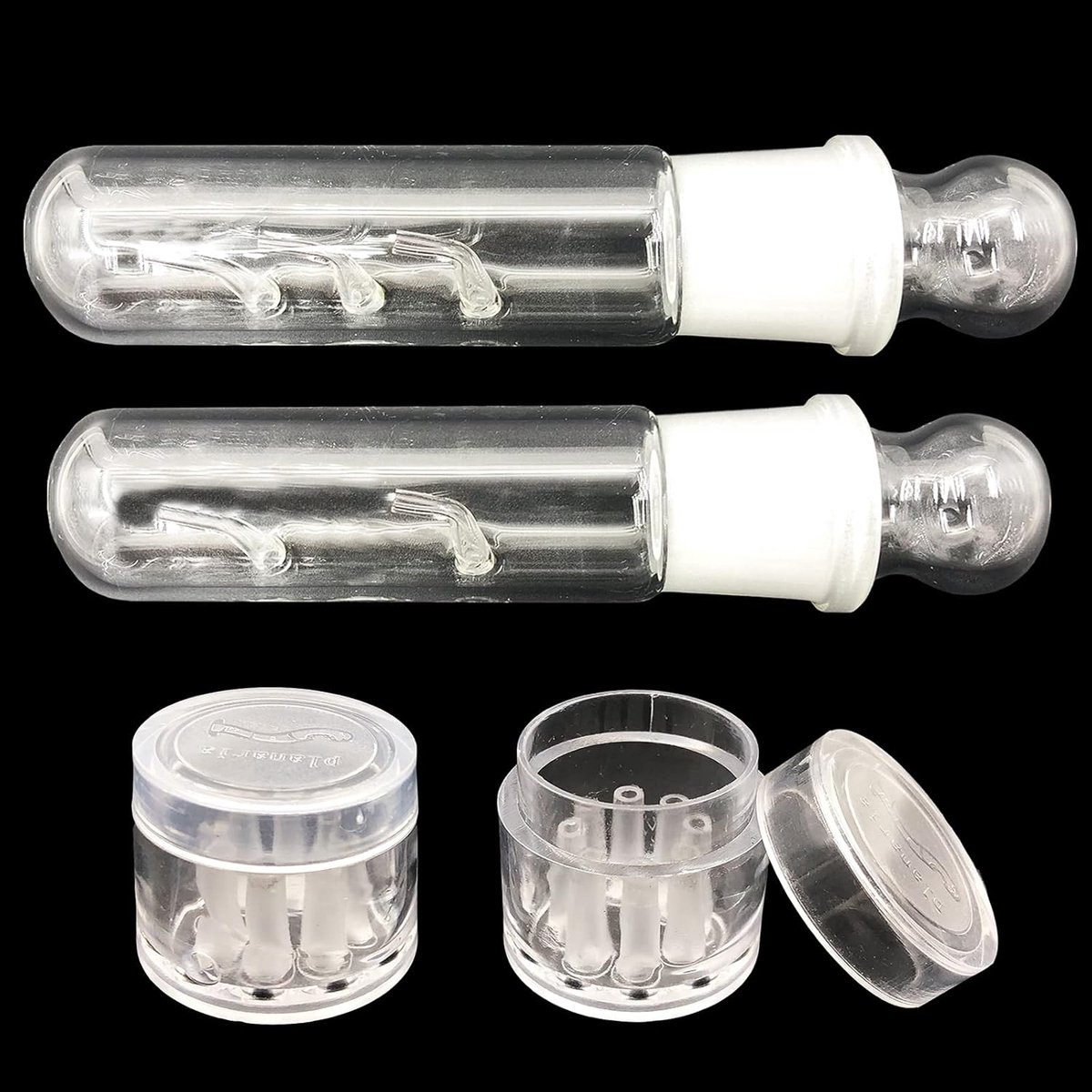 Planaria Trap 4 Stuks - Helder Glas - 2 & 3 Gaten - Voor het Vangen van Planaria en Slakken - ShopVlot