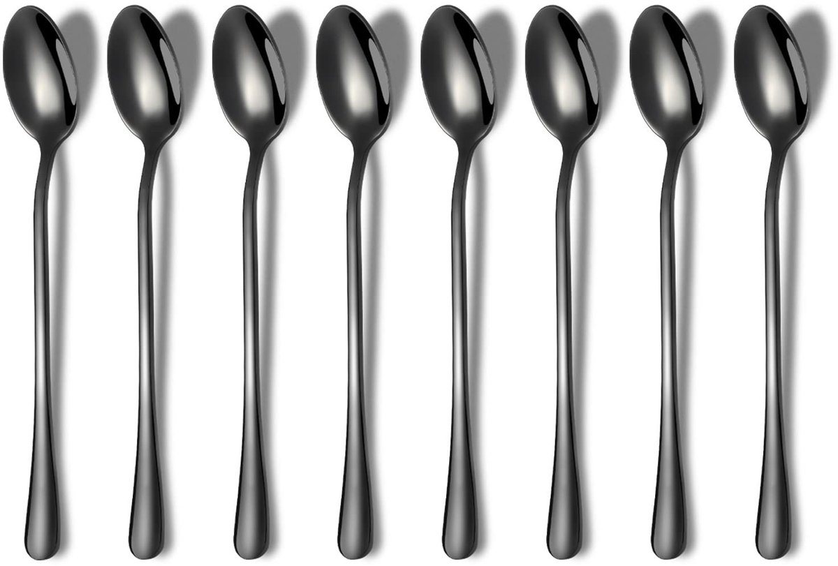 Solidchoice - Set van 8 Lange Handvaten Roestvrijstalen Lepels