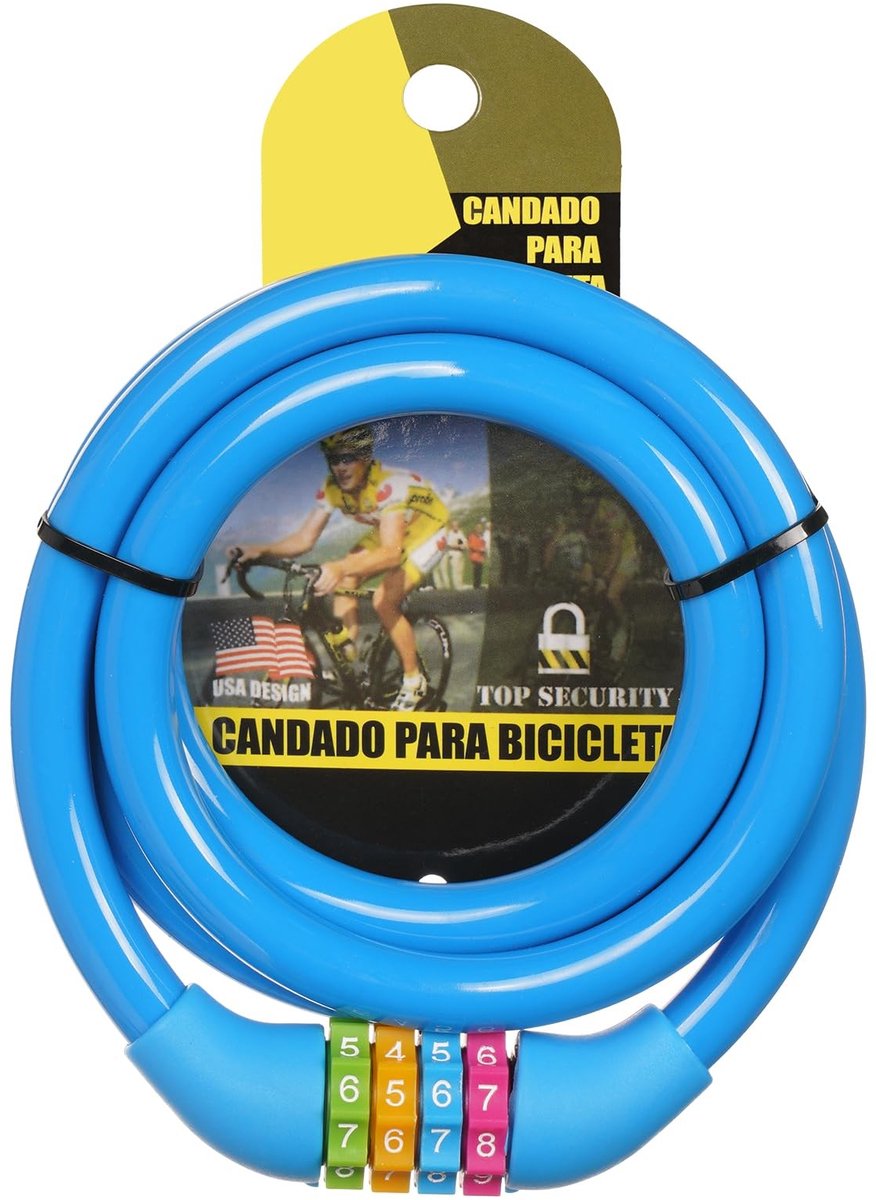 Solidchoice - Draagbaar 4 Digit Wachtwoord Fietsslot, 120 cm