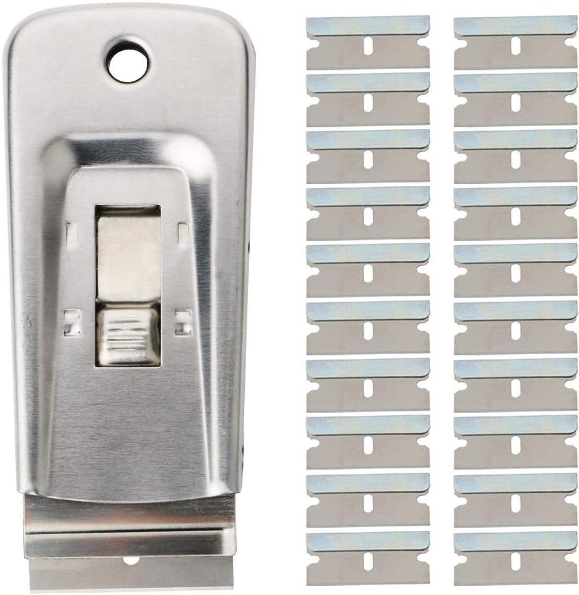 TOOHUI Multifunctional Scraper, Window Film Tools Stainless Steel Retractable Razor Scraper with 20 Blades for - ShopVlot