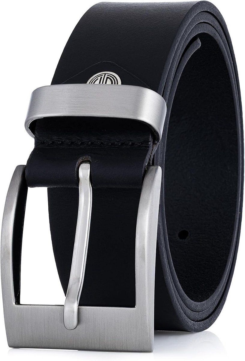 Leren herenriem - 3,5 cm breed - zwart - elegante afwerking - perfect voor elke outfit - ShopVlot