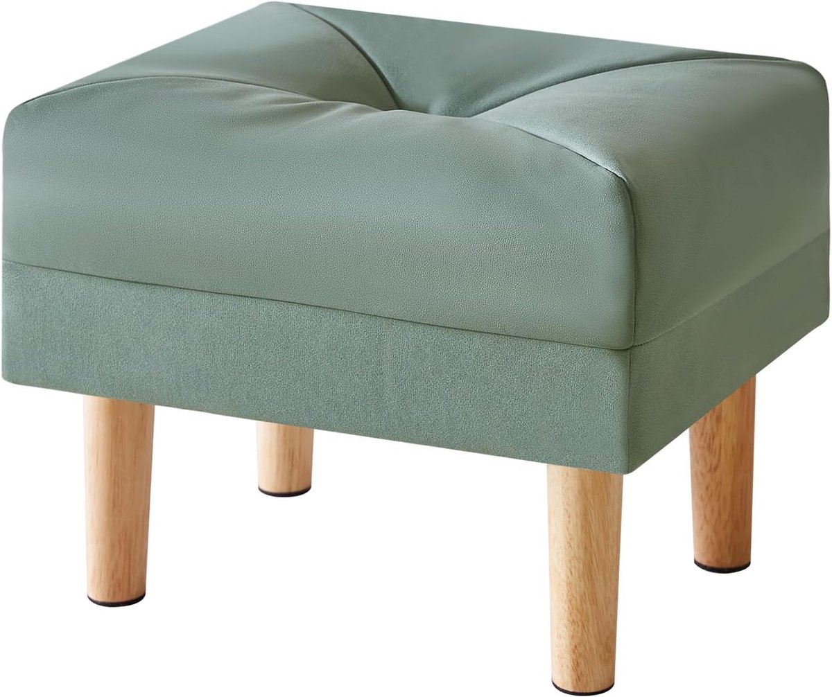 Ottoman voetsteun 40 x 29 x 32 cm - moderne stof - groen - ideaal voor woonkamer - ShopVlot