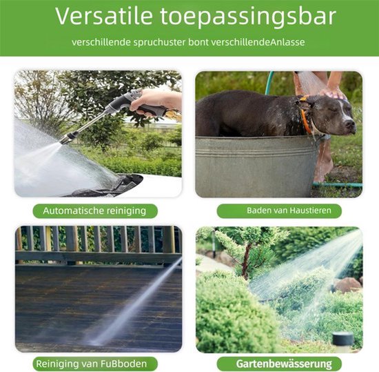 Autowaspistool - Tuinslang Pistool - Spuitpistool - Met Verstelbare Straal & Metalen Constructie - Met Drukknop - Voor Tuin & Auto & Schoonmaken — afbeelding 2