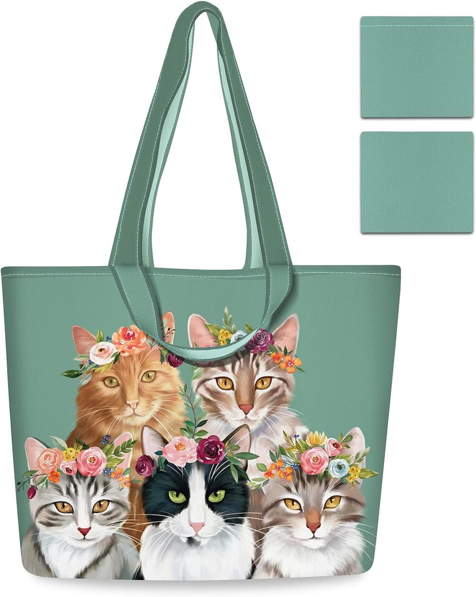 Herbruikbare boodschappentassen 2-pack - Vouwbaar - Wasbaar polyester - Duurzaam gebruik - ShopVlot