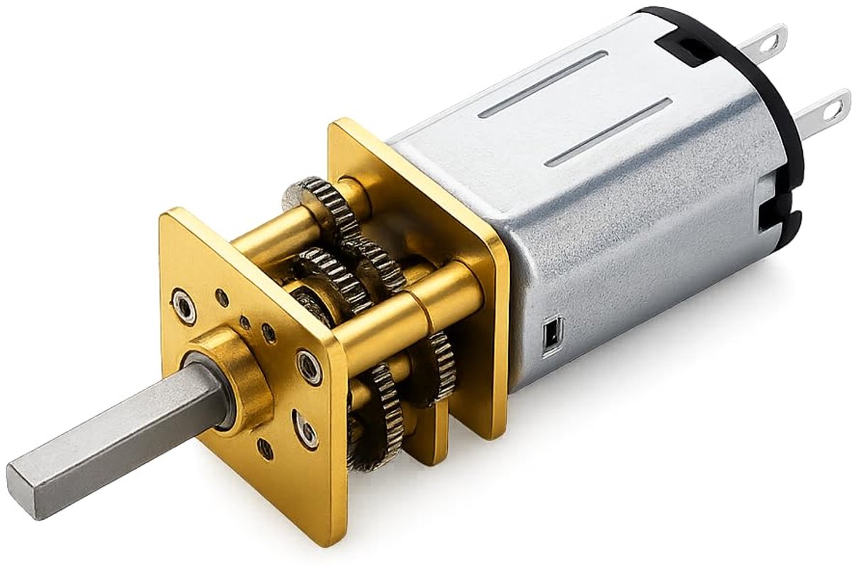 DC motor 6 V - micro elektrische motor met reducer - zilver en goud - compacte snelheid reductie - ShopVlot