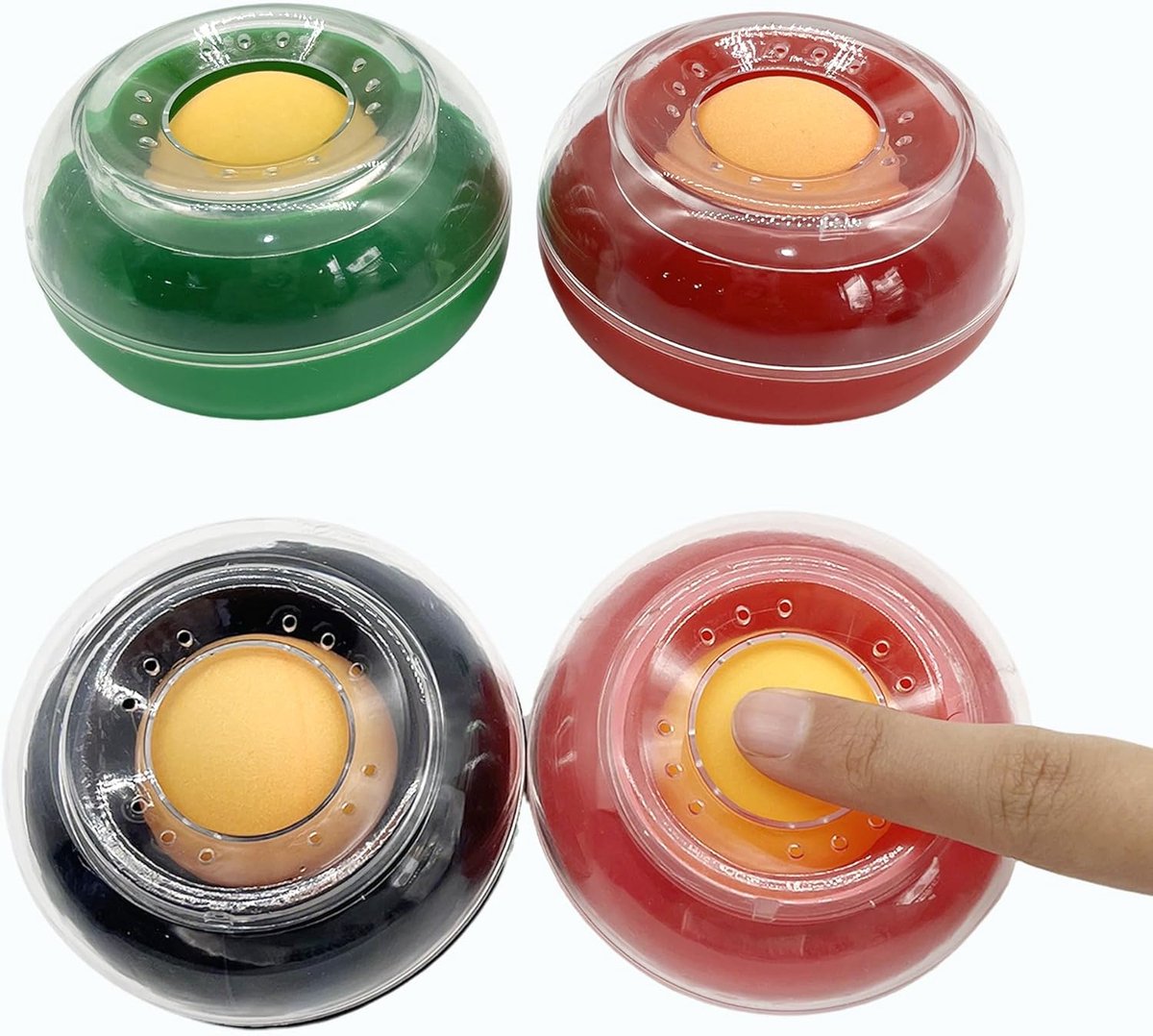 Vingerbevochtiger 4 Stuks - Kleurige Vochtig Spons - Plastic, Antislip - Ideaal voor Kantoor en Post - ShopVlot