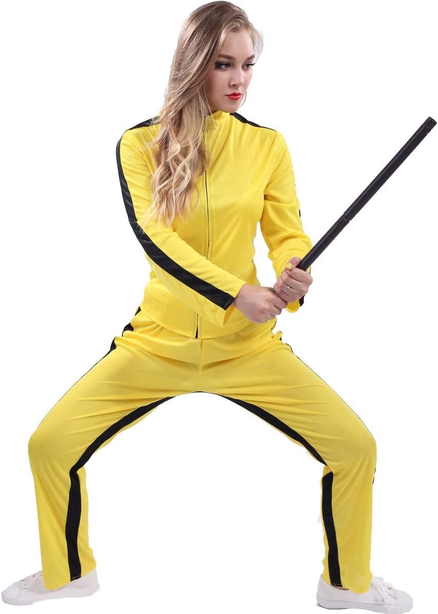 Kungfu kostuum dames - geel bodysuit - fancy dress - perfect voor themafeesten - ShopVlot