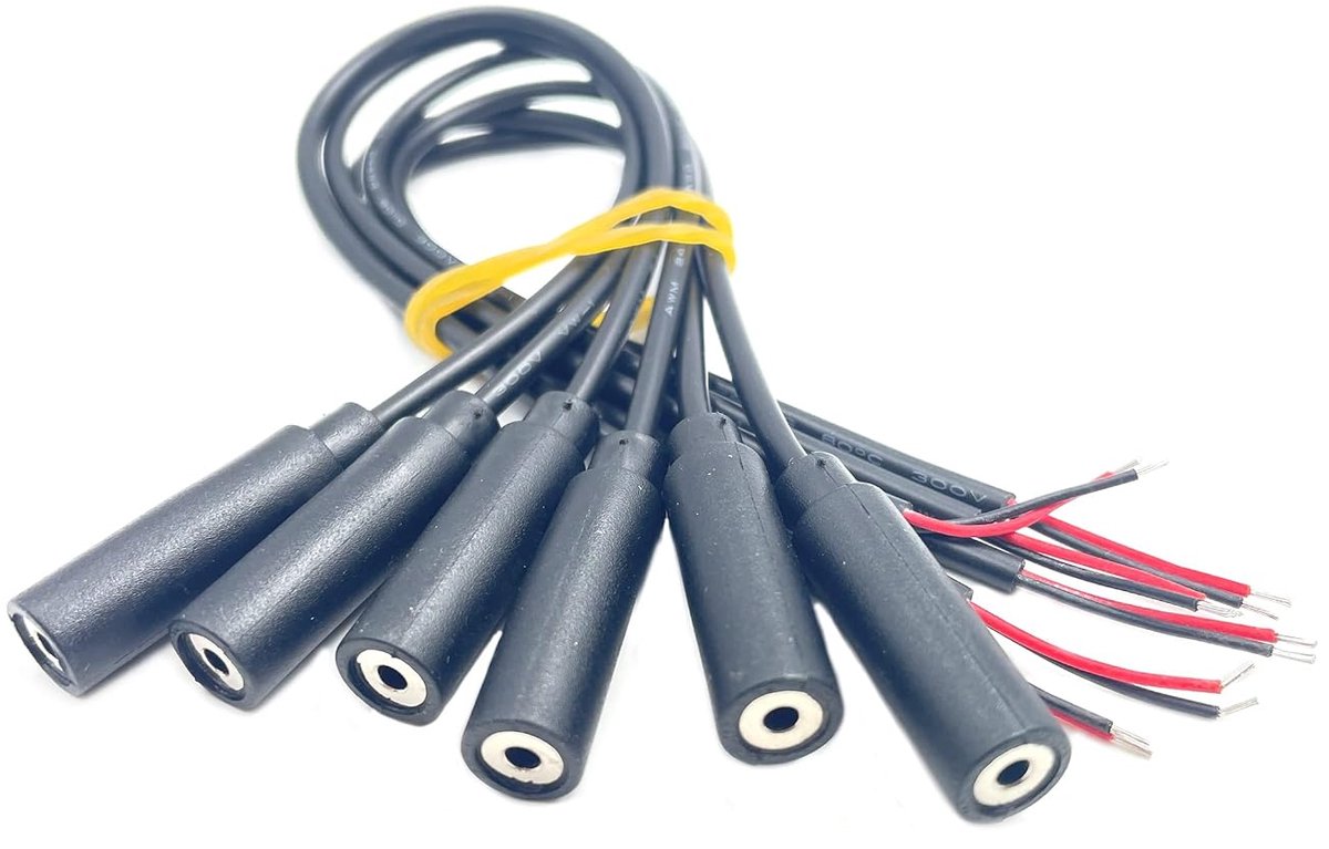 6pcs 2.5mm female Martinetti with bare wire Open End TS 2-pole mono 2.5mm jack plug for repair of replacement audio - ShopVlot