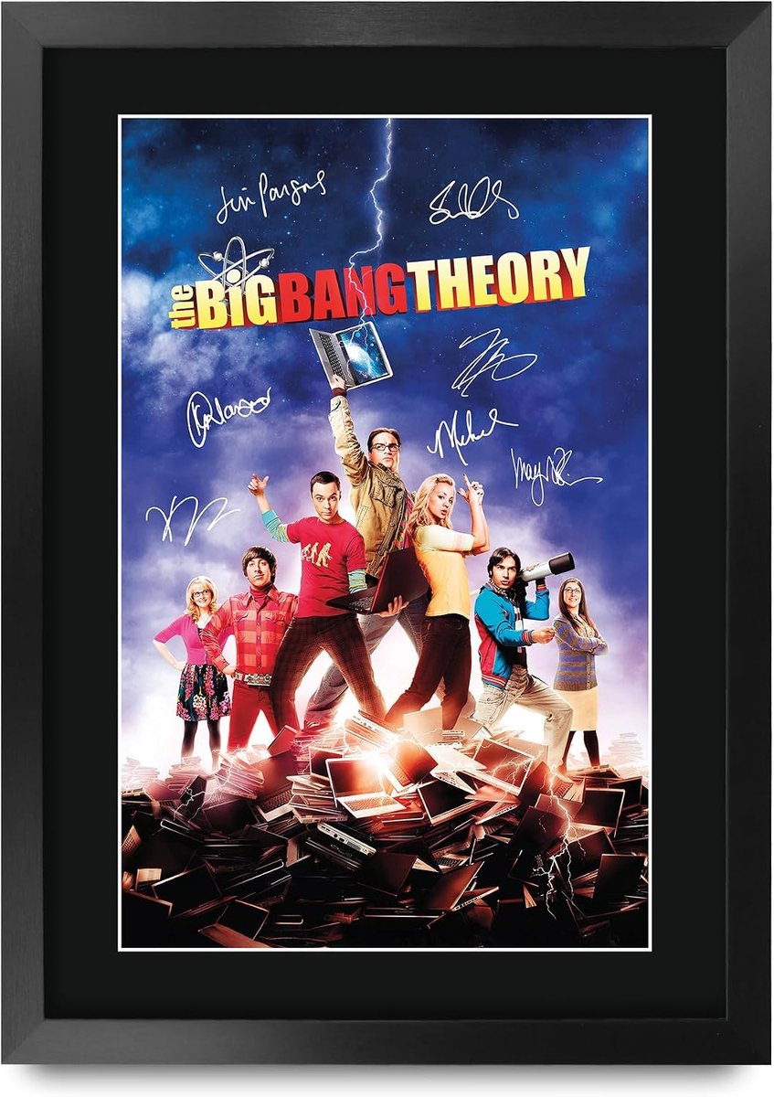 HWC Trading The Big Bang Theory Gifts Printed Signed Signature Poster For Television Show Memorabilia Fans - A3 Framed - ShopVlot
