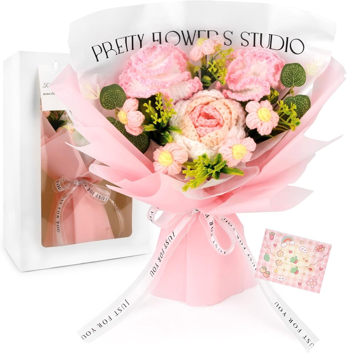 Spesh Gehaakte bloemen boeket handgemaakte gebreide kunstbloemen voor woondecoratie, voor Moederdag, jubileum - ShopVlot