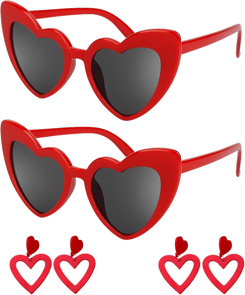 Zonnebril Hartvorm - Set van 2 - Modeaccessoires - Perfect voor zomerfeestjes - ShopVlot