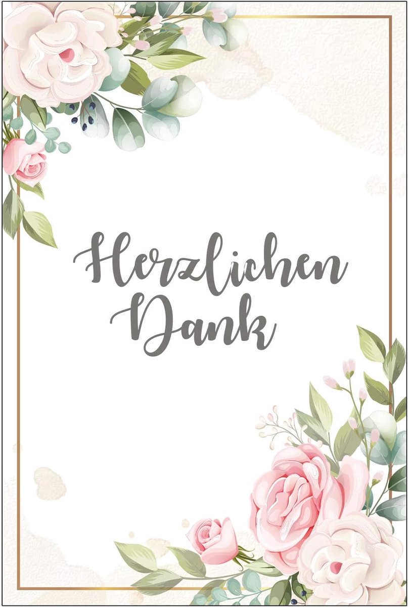 6 thank you kaarten - premium kwaliteit - bloemenmotief - stijlvol bedankje - ShopVlot