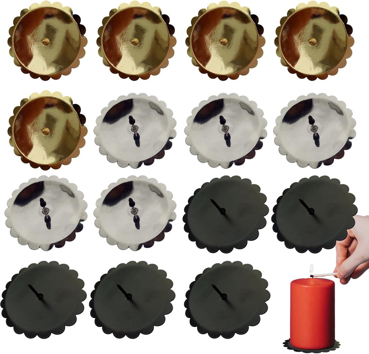 Kaarsenhouders set van 15 - diverse kleuren - hoge kwaliteit - perfect voor DIY projecten - ShopVlot