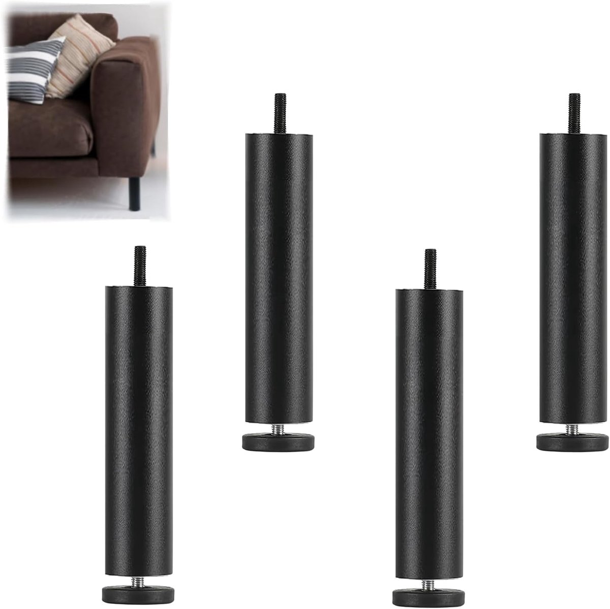 Meubelpoten 20 cm - aluminiumlegering - hoogteversteller - beschermt vloer - ShopVlot