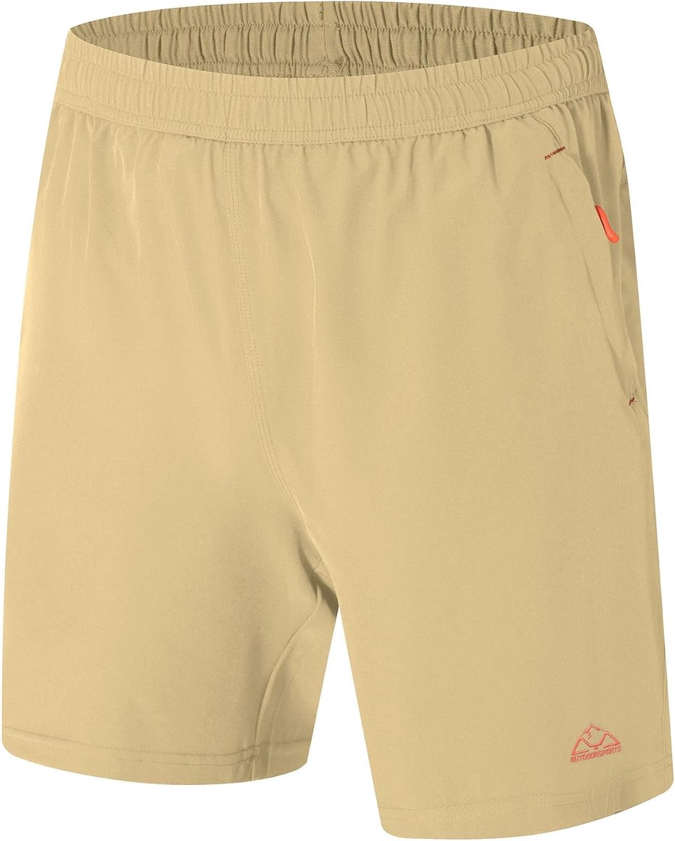 Sportshorts voor heren S - Helleskhaki - Sneldrogend - Ideaal voor hardlopen - ShopVlot