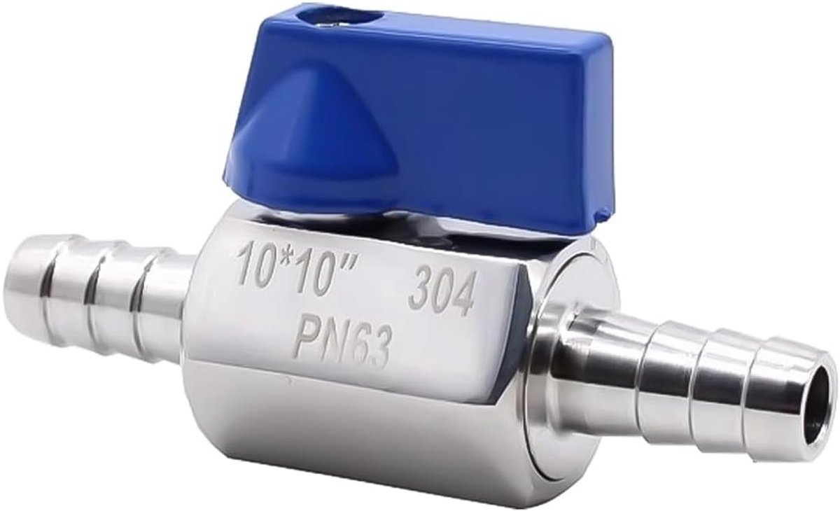 Kogelklep 10mm - RVS - Pagoda verbinding - Eenvoudige installatie voor water en gas - ShopVlot