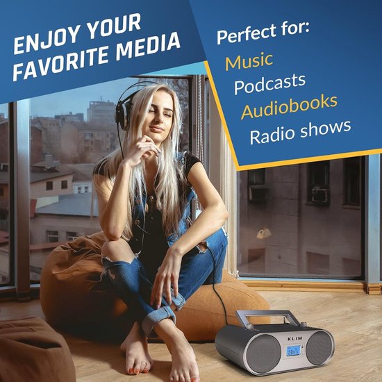 Draagbare CD-speler - Zilver - Compact - Met Bluetooth, AUX en USB - Voor Muziekliefhebbers — afbeelding 4