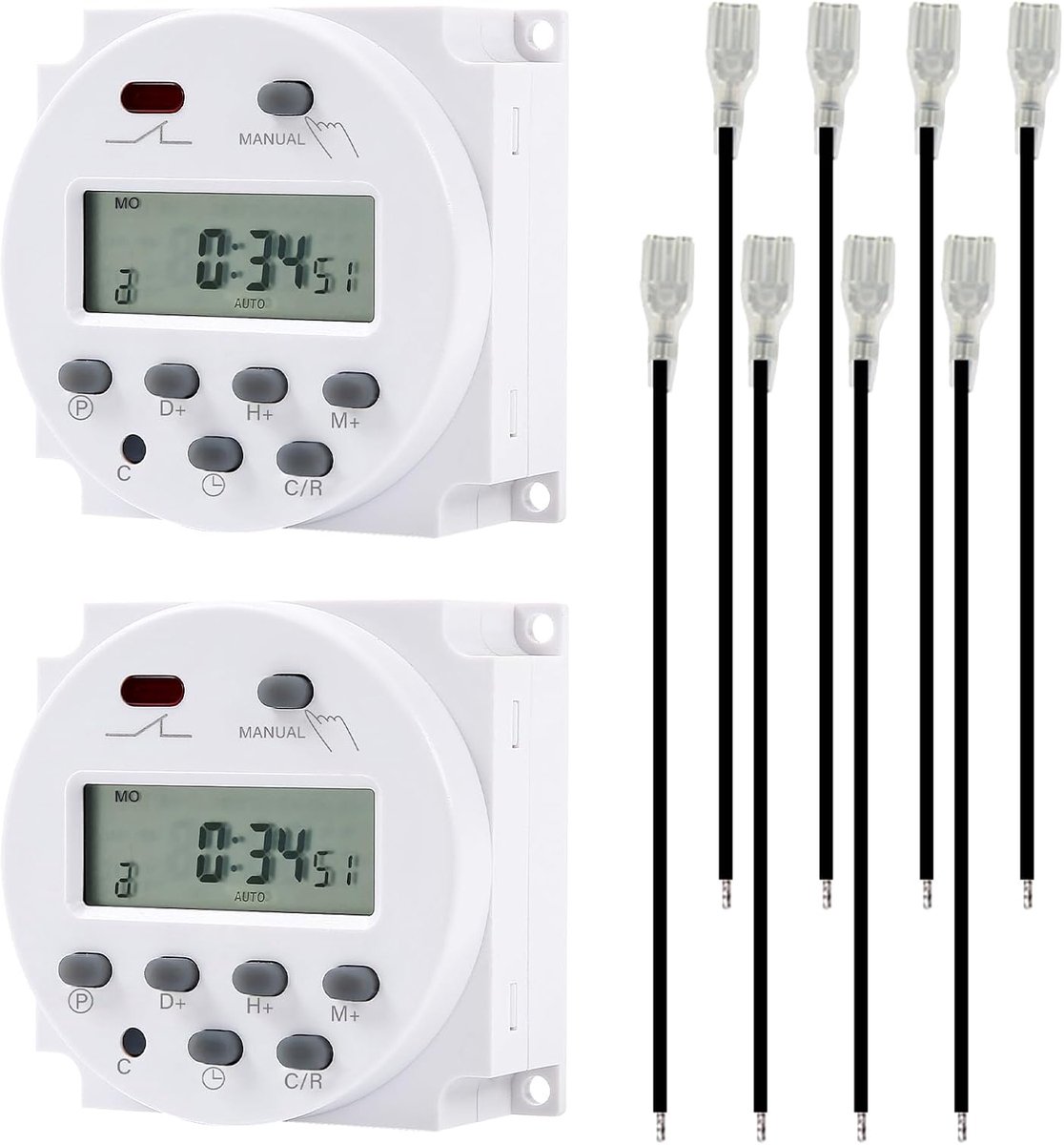 Digitale mini timer 12V - waterdichte behuizing - 16A met 8 aansluitblokken - verlengt levensduur apparaten - ShopVlot
