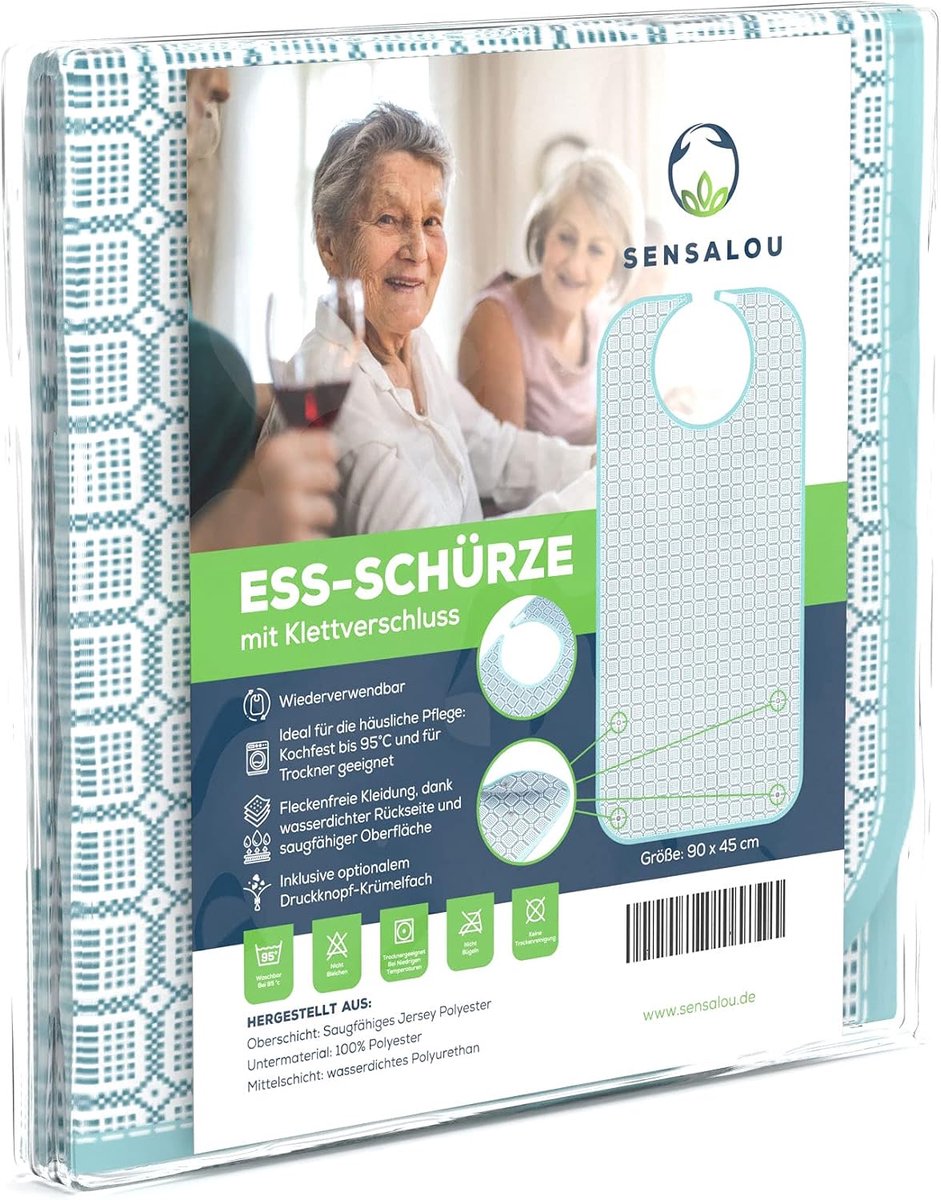 Eet-schort voor volwassenen - Wasbaar en waterdicht - Velcro sluiting - Optimale kledingbescherming voor ouderen - ShopVlot