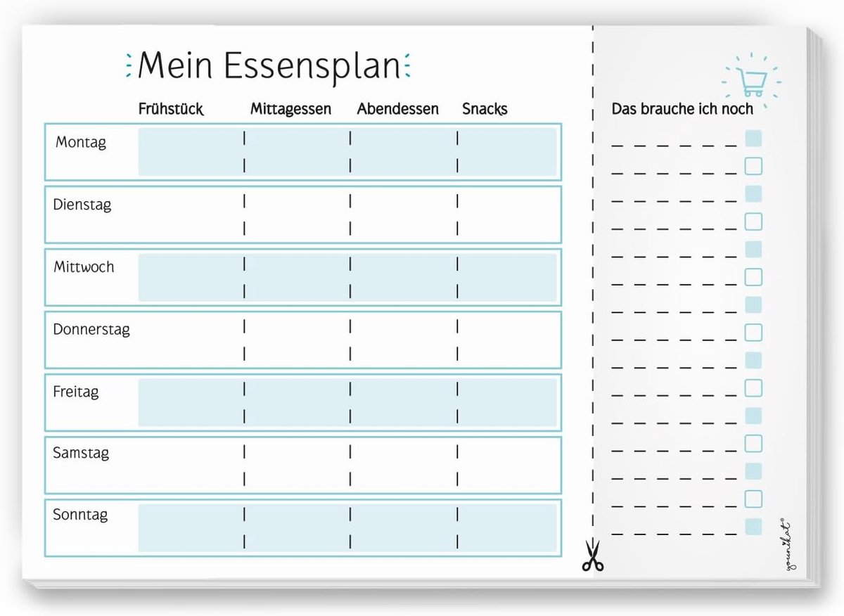 Notepad My Food Planner - DIN A4 - 50 vellen - Voorbedrukte organizer voor gezinnen - ShopVlot