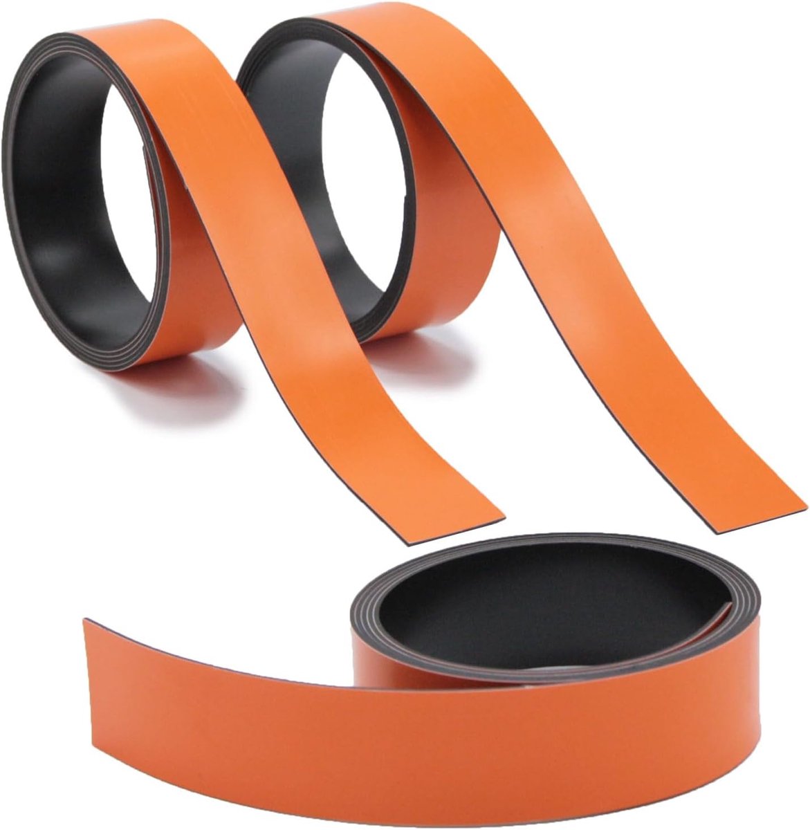 Magnetische strips 2 cm breed - oranje - op maat knipbaar - ideaal voor whiteboards en metalen rekken - ShopVlot
