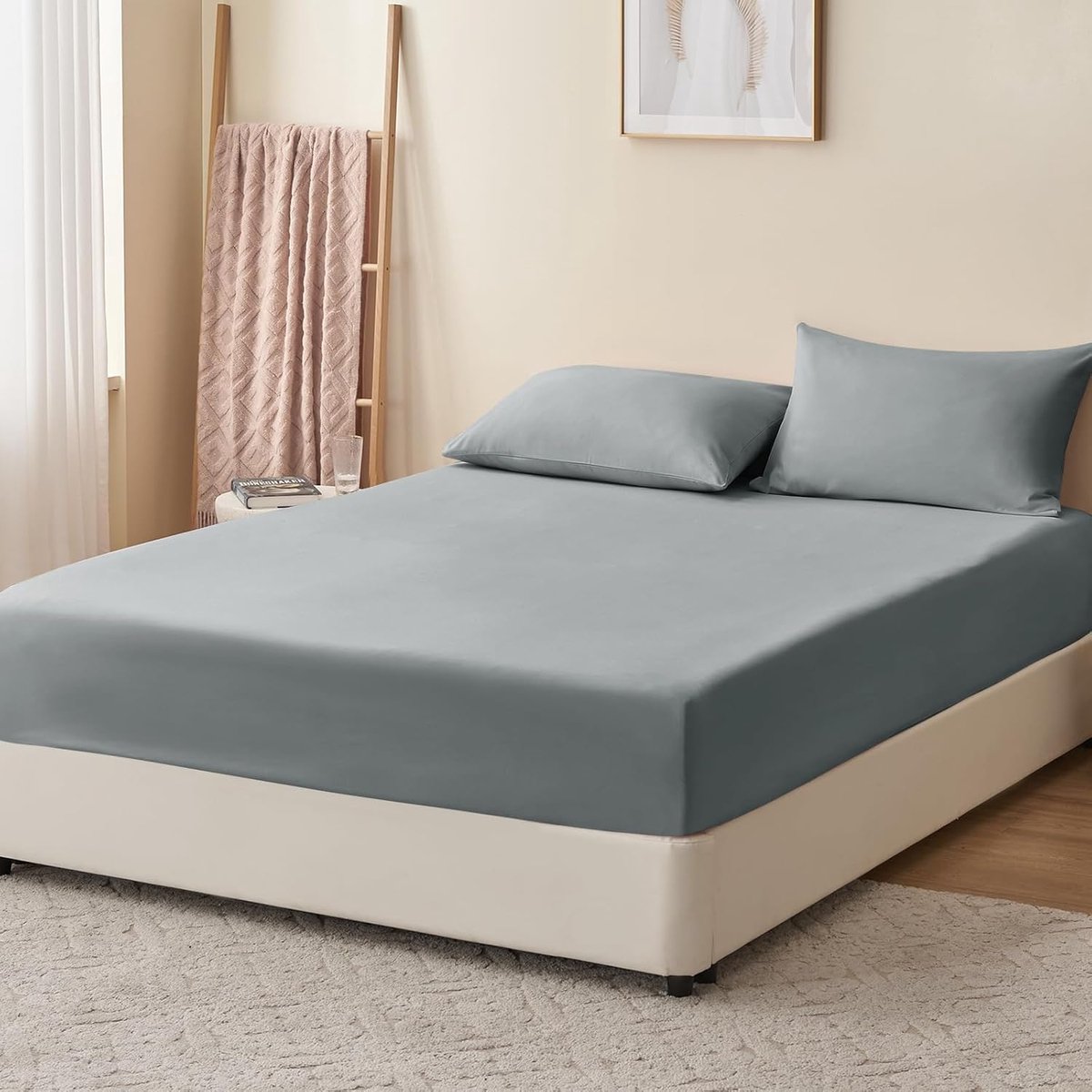 Fitted sheet 180 x 200 cm - Microfiber - Zacht en ademend - Geschikt voor dubbel bed - ShopVlot