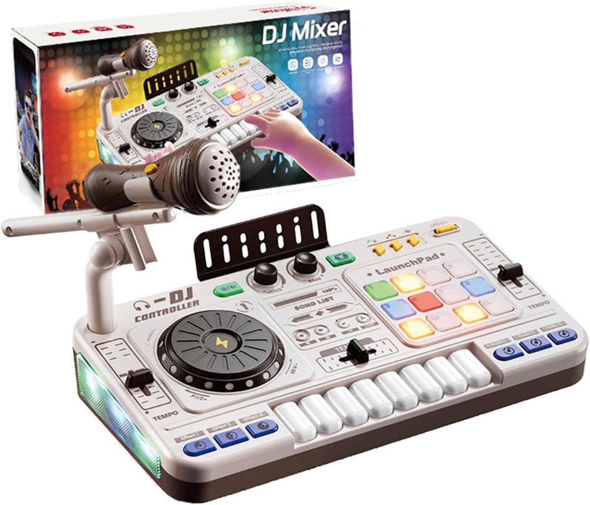 DJ Station voor kinderen - Portable DJ Pult - Met Bluetooth en verstelbare microfoon - Creëer je eigen muziek - ShopVlot