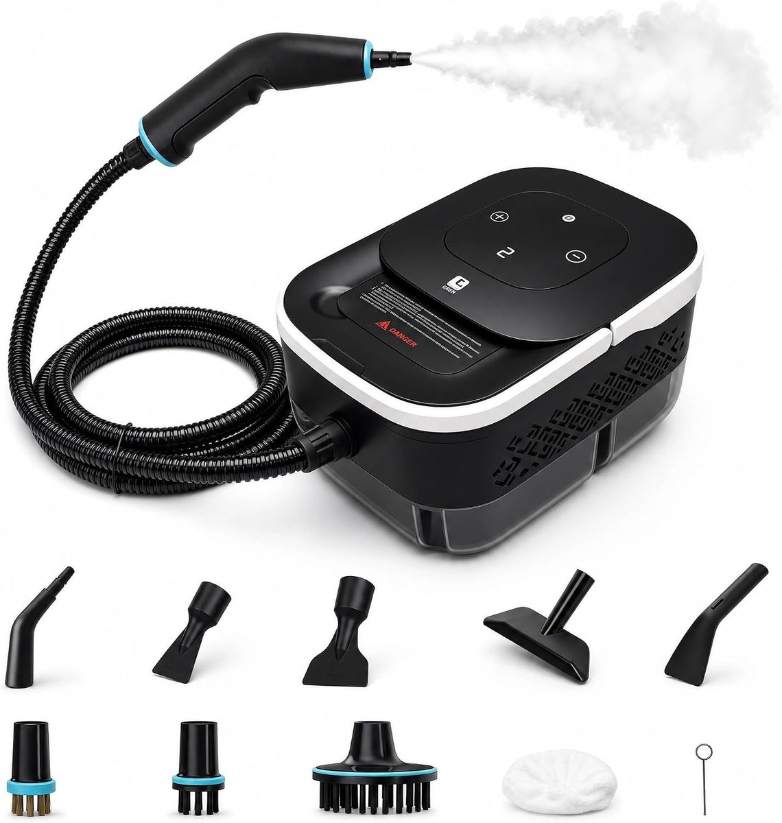 Stoomreiniger met 18 accessoires - 1.8 L watertank - 15s verwarming - 99.99% bacteriën reductie - ShopVlot