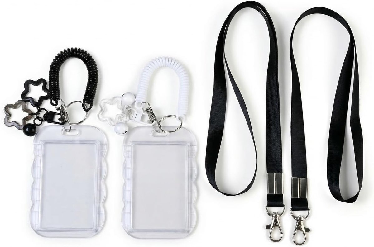 Fotokaarthouder 2 stuks - ID-kaarthoes met band - ornamenten met sterren en belletjes - betrouwbare bescherming - ShopVlot