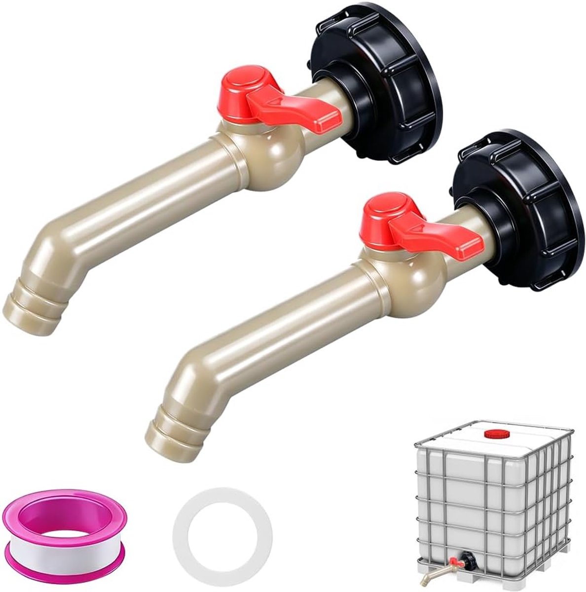 IBC-afvoerkraan set 3/4 inch - S60x6 schroefdraad - kogelkraan - optimale waterstroomregeling - ShopVlot