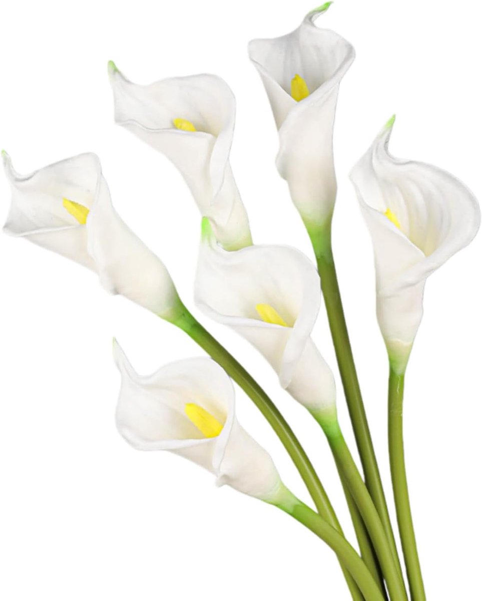 XZJMY 6 stuks Calla Lelies Kunstbloem, 66 cm lange steel Calla Lelie Kunstbloemen, Faux Latex Bloemen voor DIY - ShopVlot