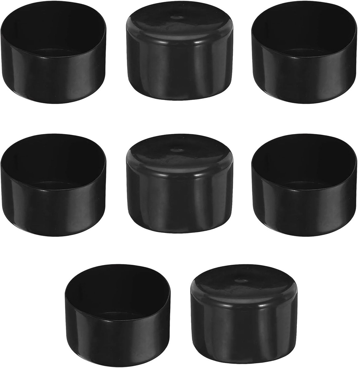 Set van 8 Rubber Eindkappen voor Buizen, 80mm ID Beschermende Kappen voor Meubels en Leuningen, Flexibele PVC Blokbeschermers voor Pijpen en Hekken