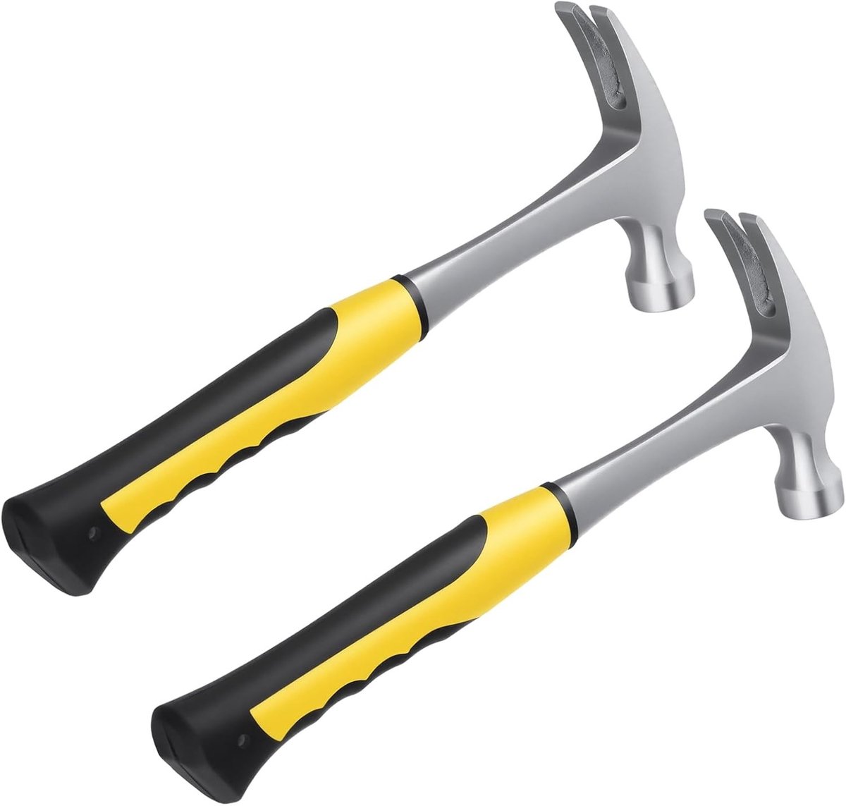 2 Stuks 16oz Klauw Hamer met Comfortabele Grip, Ideaal voor Timmerwerk en Klussen, Totaal Gewicht 950g