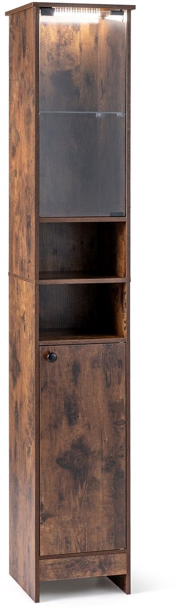 SureDeal® - Badkamerkast - Hoge Kast - Verlichting - Afstandsbediening Smalle - 30x30x170 