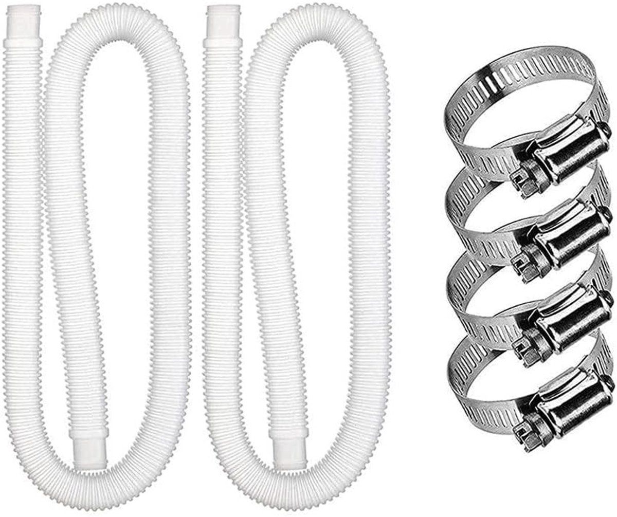 Vervangingsslang 32 mm voor Boven Grondse Zwembaden met 4 Metalen Klemmen - 150 x 3,2 cm, Slang voor Zwembad, Tuinaccessoires, Zwembadonderhoud